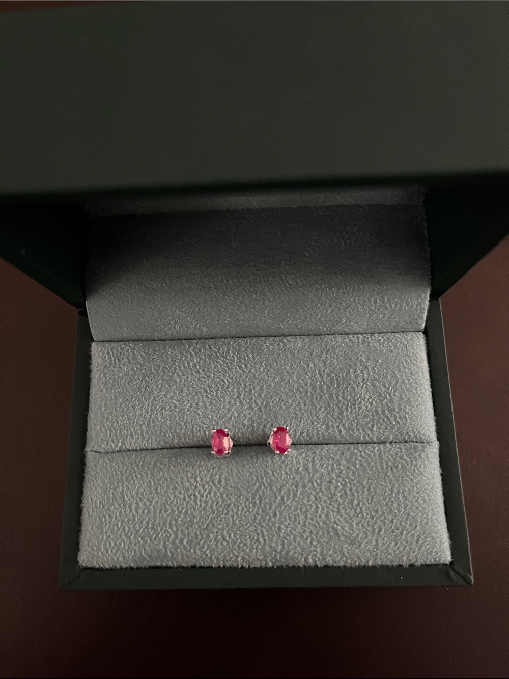 Oval Ruby stud earrings